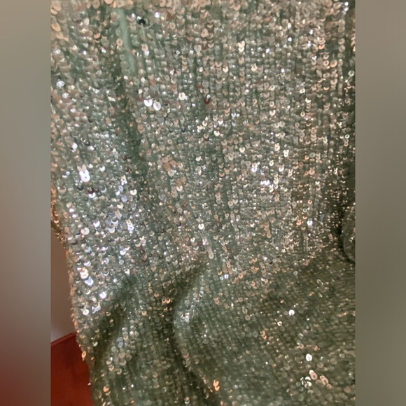 Renzo + Kai sequin mesh illusion tank size XS Mint Green - Picture 8 of 13